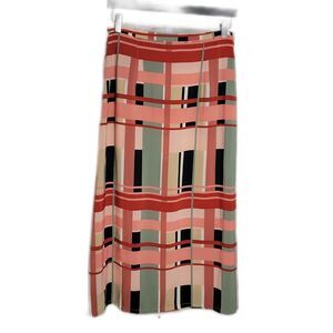 Allyson Whitmore Long Classy Skirt ~ Sz L ~ Stretchy Waist ~ Multicolor Plaid